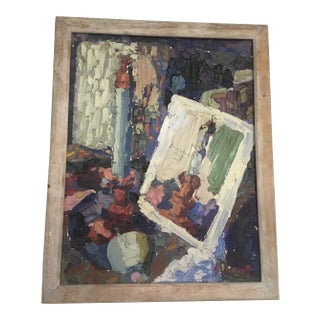 1910s Textural Painting on Board For Sale