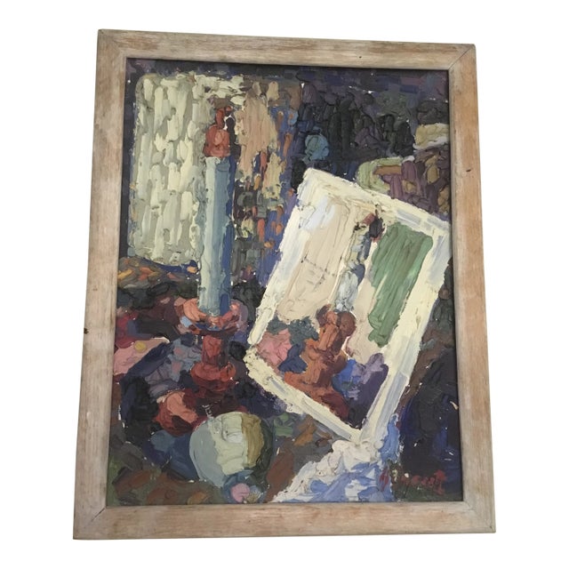 1910s Textural Painting on Board For Sale