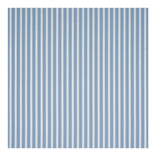Schumacher Lincoln Small Stripe Fabric In Blue For Sale