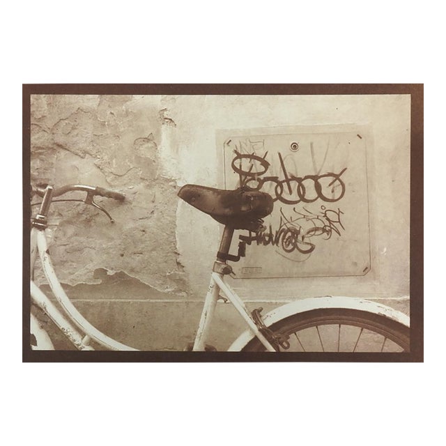 Late 20th Century Cyanotype Bicycle Graffiti Photograph For Sale