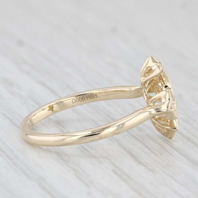 2020s New VS2 Diamond Cross Ring 14k Yellow Gold Size 6.5 For Sale - Image 5 of 8