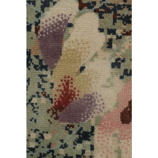 Textile Rug & Kilim’s Contemporary Abstract Rug With Polychromatic Floral Patterns For Sale - Image 7 of 8
