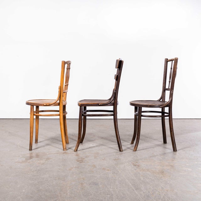 1940’s Mixed Bentwood Debrecen Spindle Back Dining Chairs. Set Of Four. This listing is for a single chair with the option...