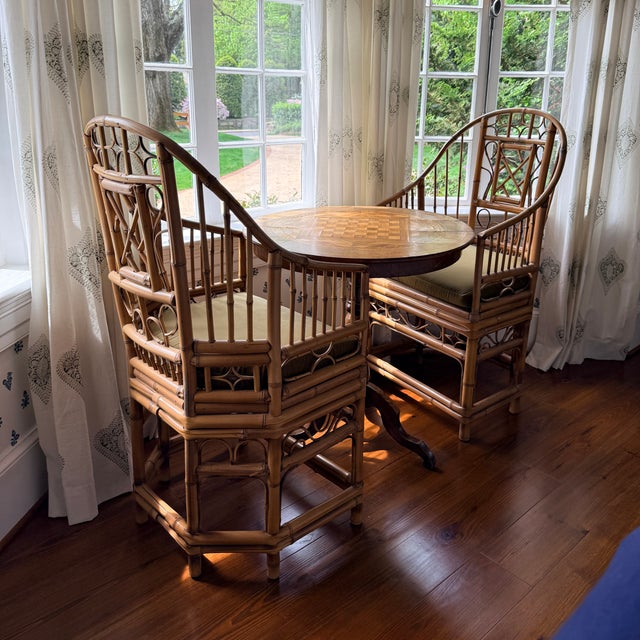 Brown Pair Vintage Bamboo Brighton Pavilion Chairs For Sale - Image 8 of 8