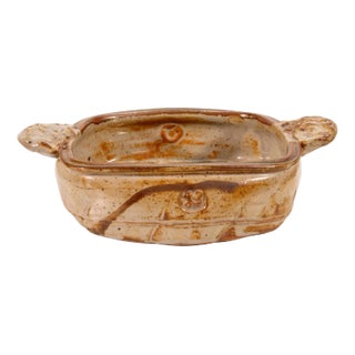 John Glick Modernist Stoneware Glazed Ceramic Square Serving Platter Signed For Sale