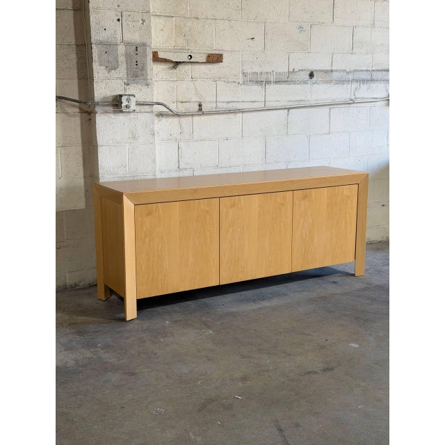 Brown In Style of Skovby Blonde Maple 3-Door Сredenza With Hidden Drawer Danish Vintage Design For Sale - Image 8 of 12