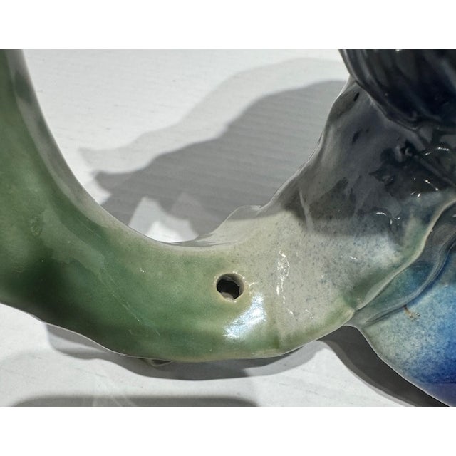 Vintage French Style Majolica Shell Pitcher Marked 7847 For Sale - Image 10 of 10