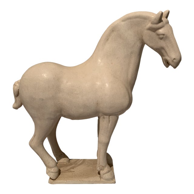 Glazed Clay Horse Statue Chairish