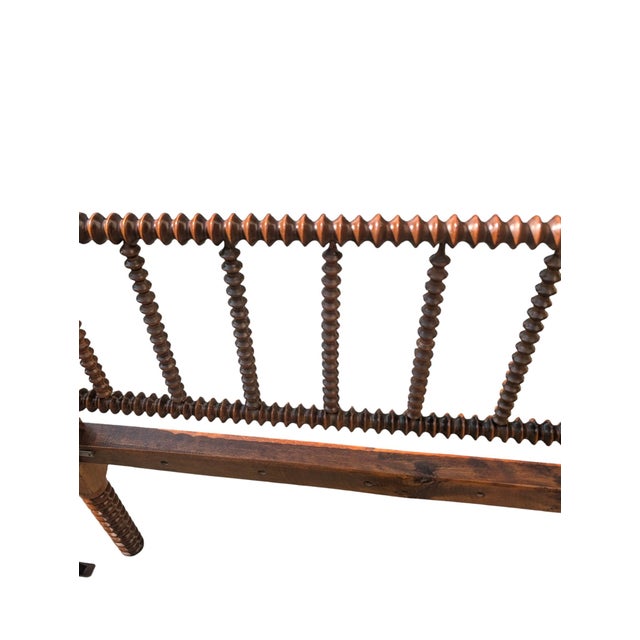 Brown 19th Century Antique Jenny Lind Turned Wood Full Spool Bed For Sale - Image 8 of 18