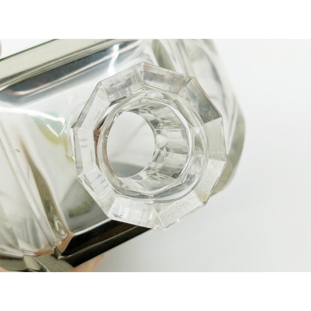 Art Deco Mirrored and Grinded Glass Decanter Set attributed to Karel Palda, 1930s, Set of 7 For Sale - Image 7 of 14