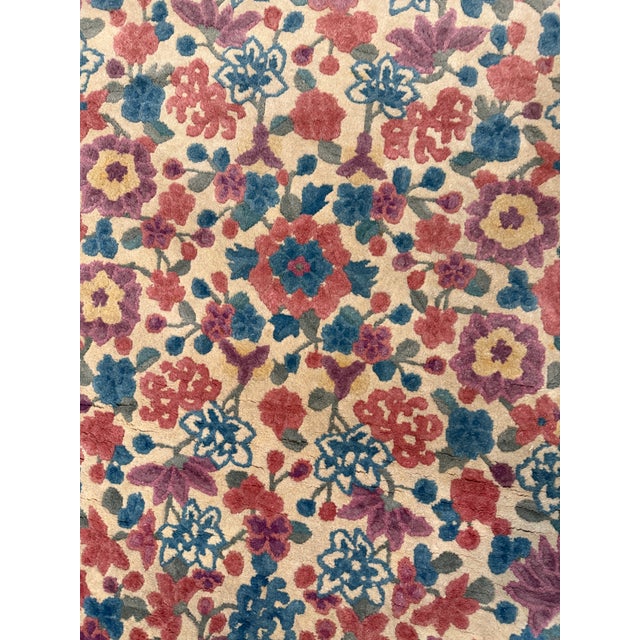 Mid-20th C Entury Chinese Art Deco Oval Rug 3'1" X 4'11" For Sale - Image 4 of 11