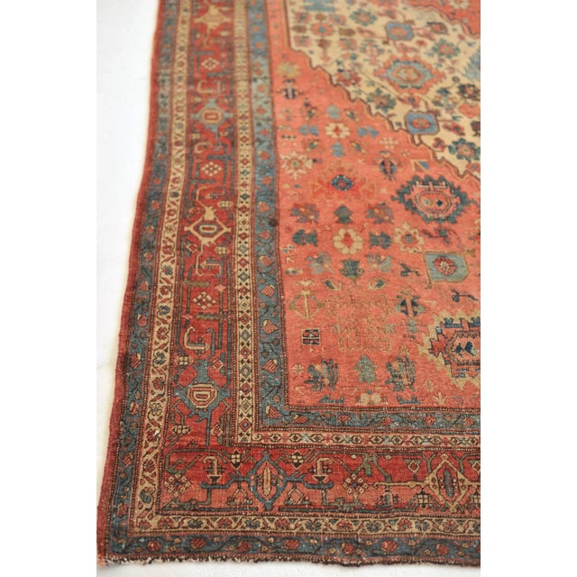 Antique Tribal Persian Nomadic Halvai Bidjar Pink & Beige Rug, DATED C. 1895, 7.9 x 11.7 For Sale - Image 4 of 11
