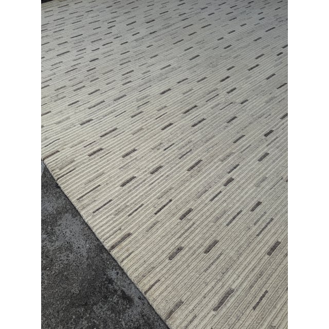 11ft 9in × 14ft 7in Ben Soleimani for Restoration Hardware Linear Stripe Area Rug For Sale - Image 11 of 14