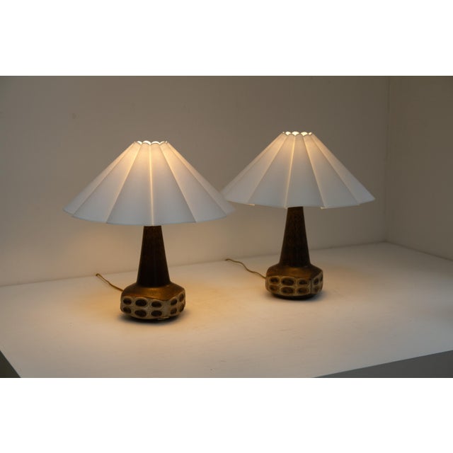 1960s Danish Ceramic Table Lamps by Marianne Starck for Michael Andersen, 1960s., Set of 2 For Sale - Image 5 of 18