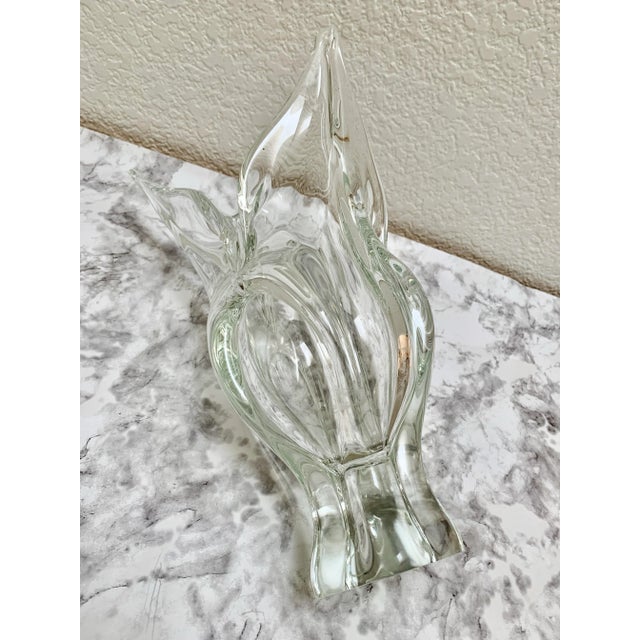 Vintage Artisan Blown Glass Vase For Sale - Image 4 of 7