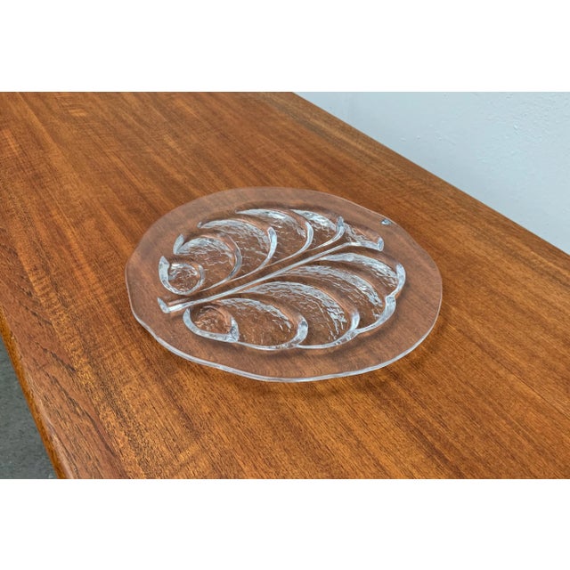 Large Vintage Swedish Glass Plate from Orrefors For Sale - Image 8 of 18