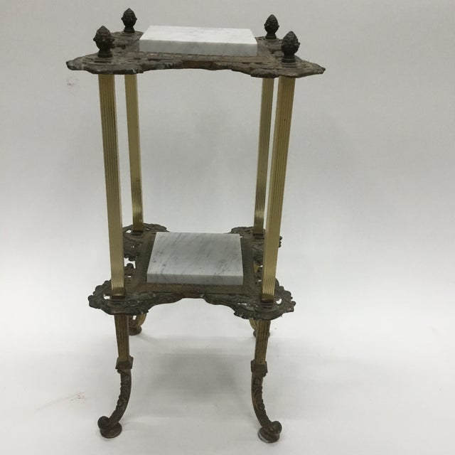 Antique Victorian Brass Fern Stand With Marble Inserts Chairish