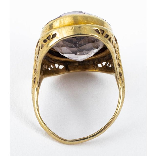 14k Yellow Gold & Amethyst Ring For Sale - Image 9 of 11