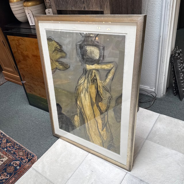 Jean- Rene Jerome Woman With Pot Artwork, Signed For Sale - Image 4 of 11