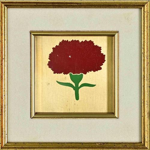 Screen print on gilded table realized in 1980s to celebrate the italian socialist party. Good condition, with a coeval...