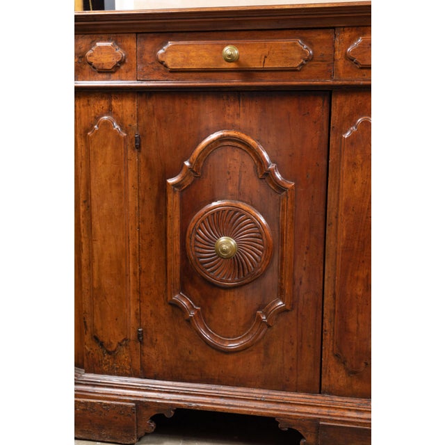19th Century, Solid Walnut, Paneled, Tuscan Buffet For Sale In Los Angeles - Image 6 of 9