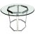 Mid-Century Modern Milo Baughman Style Round Chrome & Glass Dining Center Table For Sale - Image 9 of 9