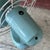 1950s Vintage General Electric 1950s Aqua Blue Metal Oscillating Desk Fan - 10" Blades 14" Tall For Sale - Image 5 of 14