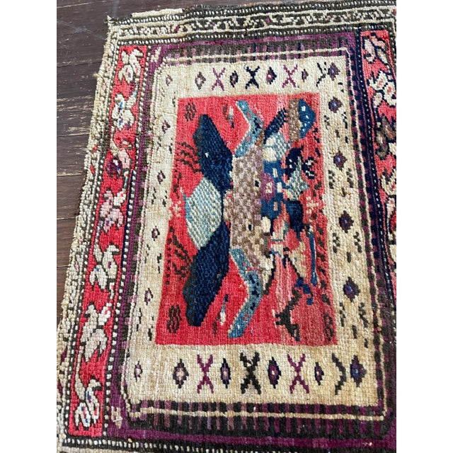Antique Turkish Oushak Yastik Anatolian Rug, Unusual For Sale In Chicago - Image 6 of 8