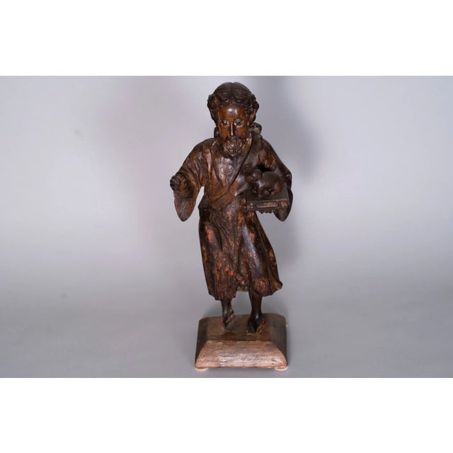 Religious 17th Century French Wooden Saint Figure For Sale - Image 3 of 10