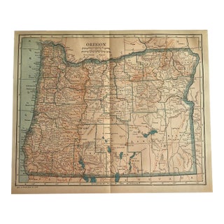 1920s Oregon State Map For Sale