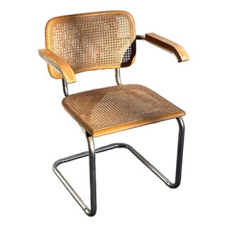 Marcel Breuer Chrome/Caned Cesca Chair For Sale