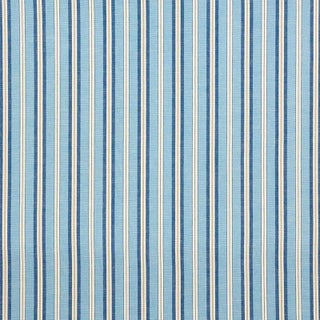 Schumacher Lewis Stripe Fabric in Blue For Sale