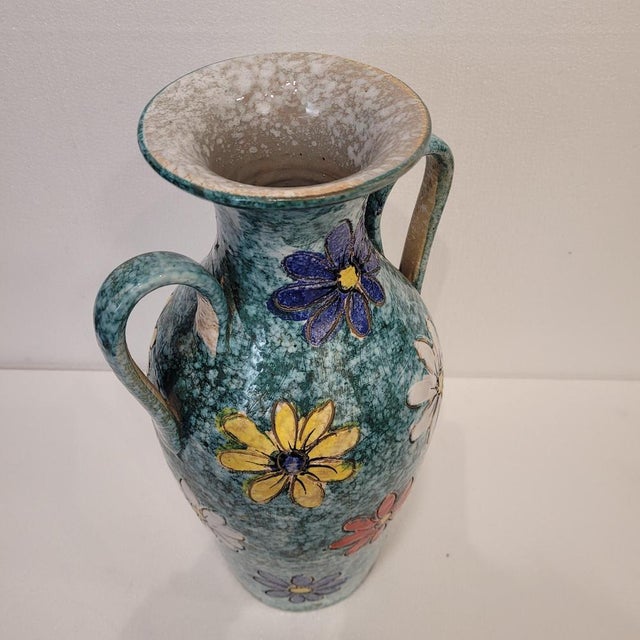 Ceramic Ceramic Daisies Vase, Italy, 1970s For Sale - Image 7 of 18