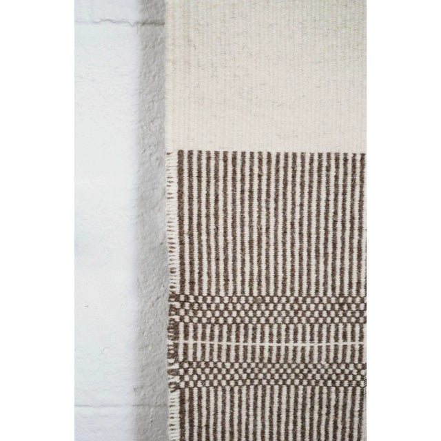 Vintage Mid Century Modern Artisan-Crafted Handmade Wool Rug For Sale In Detroit - Image 6 of 11