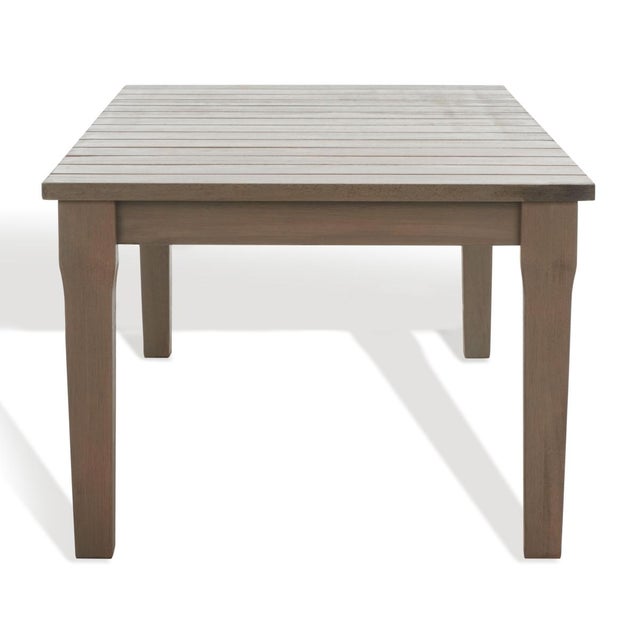 Light Gray Martinique Wood Patio Coffee Table, Light Grey For Sale - Image 8 of 9