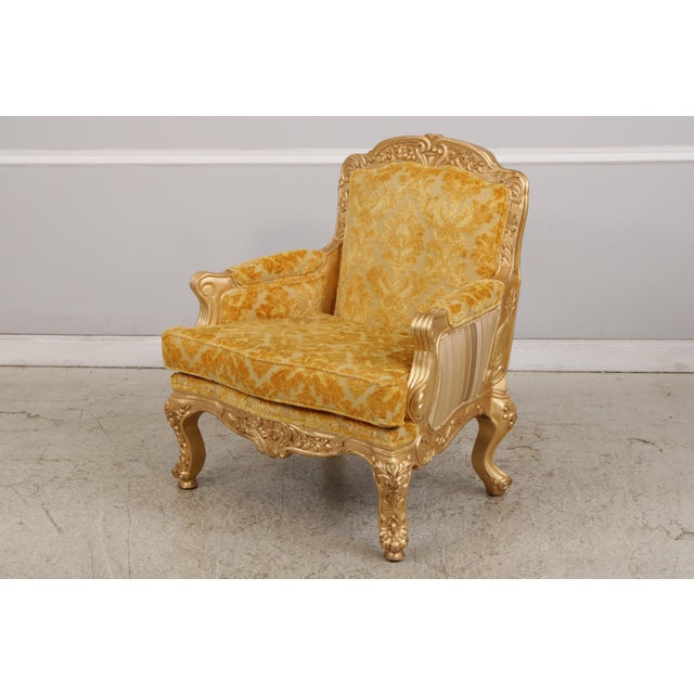 Pair of French Rococo Style Upholstered Armchairs For Sale In Philadelphia - Image 6 of 18
