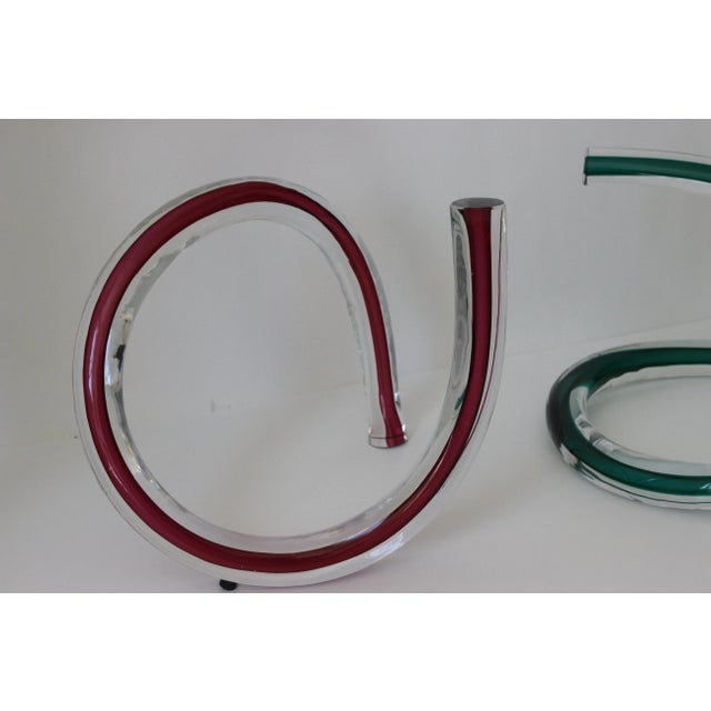 Sculpture Free Form Swirls 2-Piece Glass For Sale - Image 4 of 13