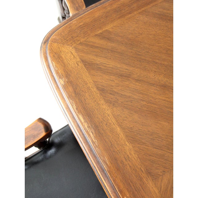 Vintage 1970s Colonial Revival Game Table Set With Four Cane Back Chairs For Sale - Image 14 of 18
