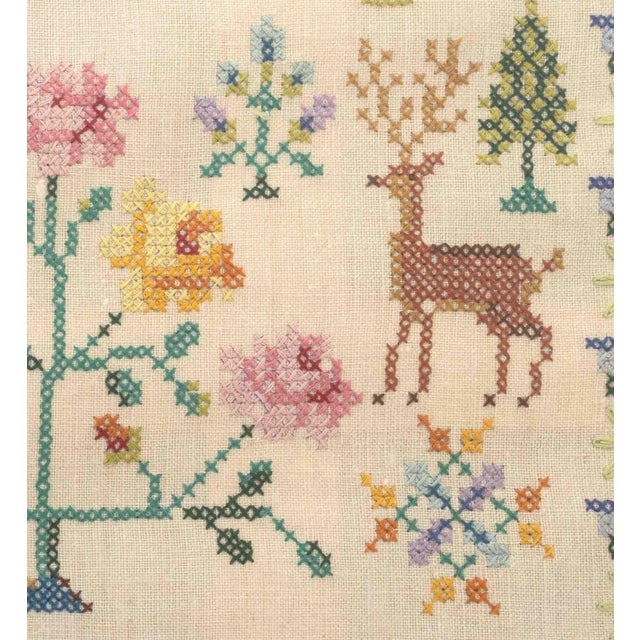 Mid 20th Century Folk Art " to Err Is Human, to Forgive Divine." Needlework Sampler For Sale - Image 5 of 7