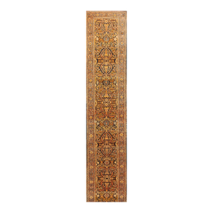 Traditional Navy Background With Medallion Pattern Antique Persian Tabriz Haji Jalili Runner