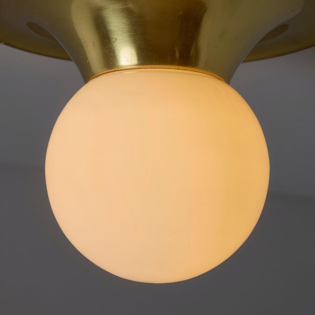 Metal Petite Brass 1960s Castiglioni and Giacomo 'Light Ball' Wall / Ceiling Lamp For Sale - Image 7 of 12
