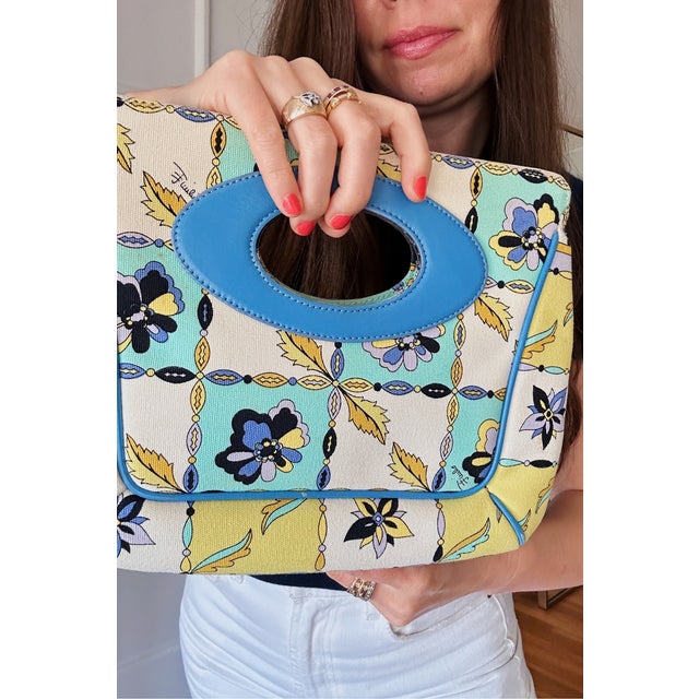 Blue Vintage Pucci Clutch For Sale - Image 8 of 10