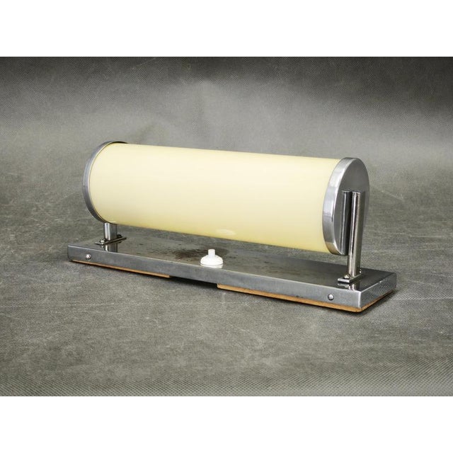 Vintage Bauhaus Chrome Wall Light with Cream Opaline Glass, Czechoslovakia, 1930s For Sale - Image 9 of 11