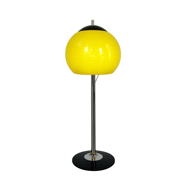Black Space Age Table Lamp in Metal, Glass, and Plastic, 1970s For Sale - Image 8 of 8