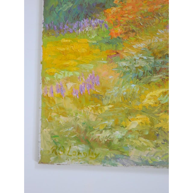 Late 20th Century Robert Longley Impressionist Cottage Garden Painting For Sale In Seattle - Image 6 of 8