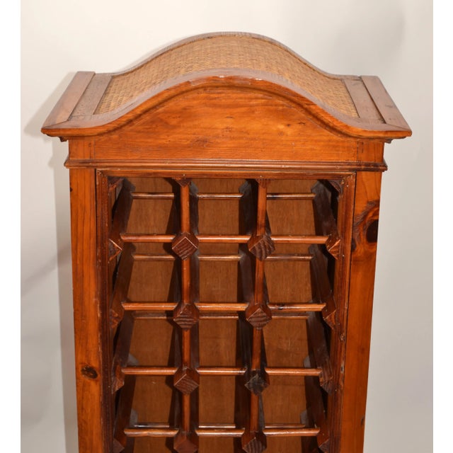 1970s Bohemian Pagoda Style Hardwood Woven Caning 24 Bottles Wine Stand Rack For Sale In Miami - Image 6 of 12