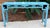 Blue lacquer graceful console table with support bars and wonderful carved design on each, etched detail on feet. Use in...