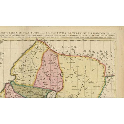 Sanson & Schenk Biblical Map of the Twelve Tribes of Israel, 1700 For Sale - Image 6 of 11