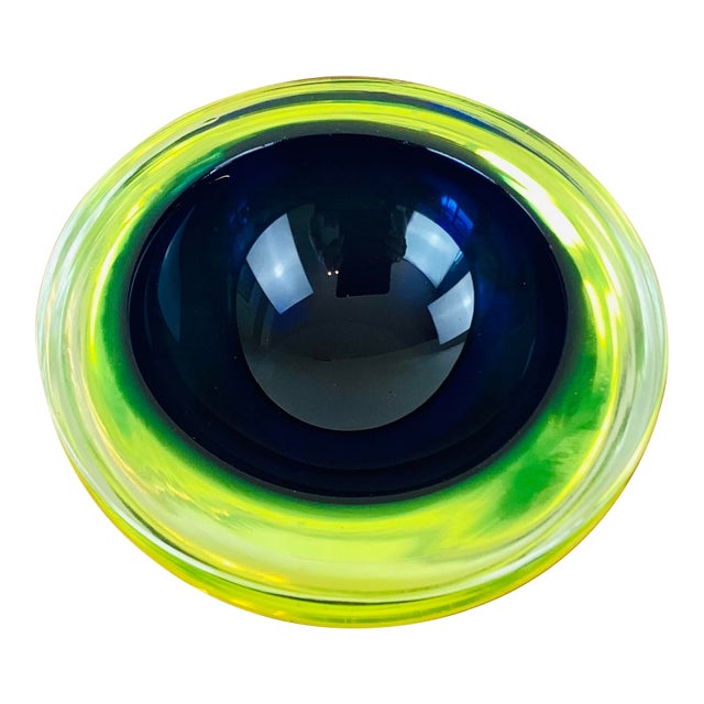 Vintage Mid-Century Modern Cenedese Murao Art Glass Round Sommerso Bowl For Sale