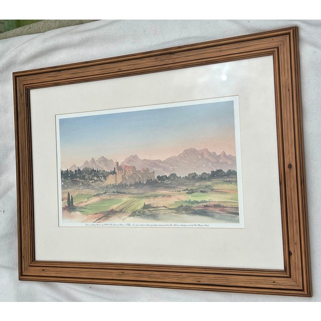 "View in the South of France" is marked #52 in a limited-edition lithograph print based on a watercolor painting by King...